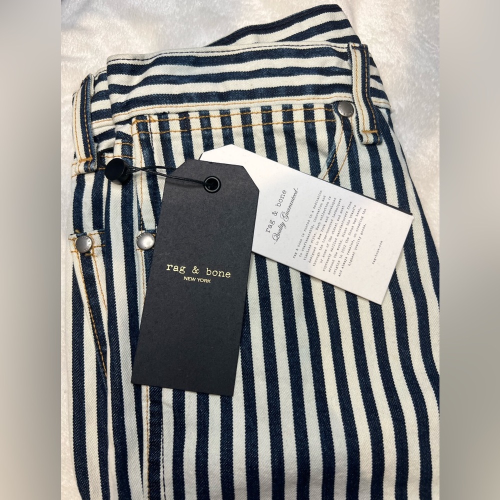 NWT Rag & Bone Indigo Stripe Vintage Straight Size 24 Jean - Picture 2 of 7